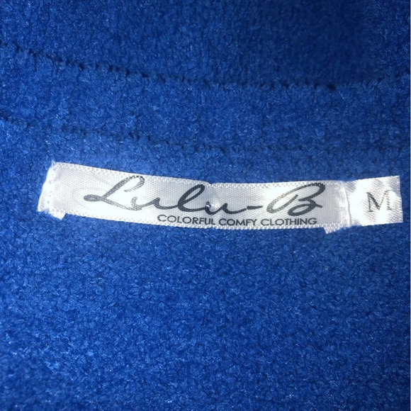 Lulu B. Sweater Pullover Royal Blue M Nautical Anchors Pocket Soft Long Sleeve - Picture 2 of 9